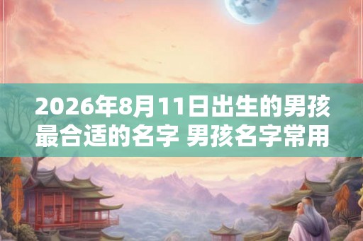 2026年8月11日出生的男孩最合适的名字 男孩名字常用字有哪些
