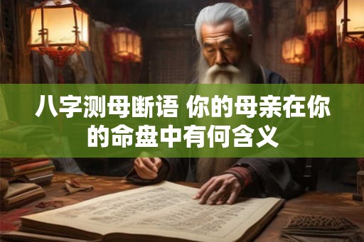 八字测母断语 你的母亲在你的命盘中有何含义