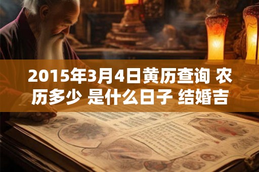2015年3月4日黄历查询 农历多少 是什么日子 结婚吉时