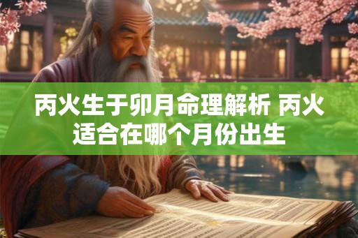 丙火生于卯月命理解析 丙火适合在哪个月份出生