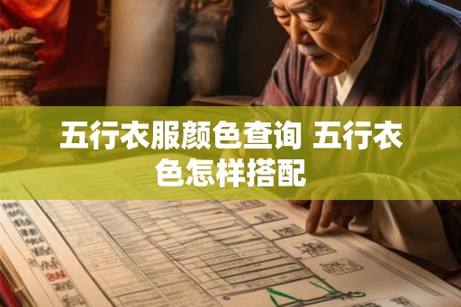 五行衣服颜色查询 五行衣色怎样搭配