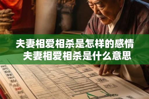 夫妻相爱相杀是怎样的感情  夫妻相爱相杀是什么意思