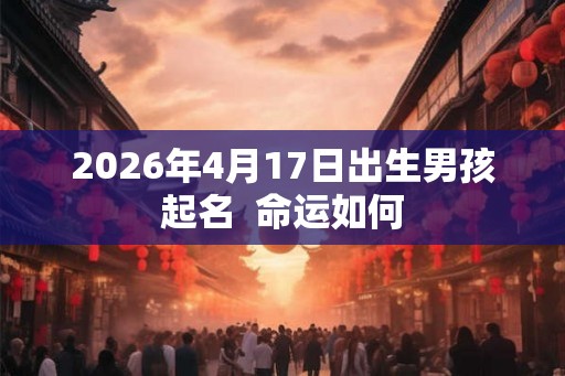 2026年4月17日出生男孩起名 命运如何 2026年4月17日出生男孩起名 命运如何