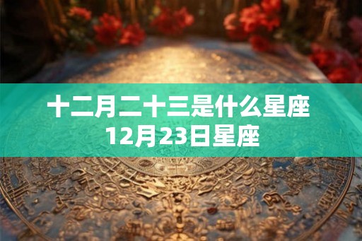 十二月二十三是什么星座 12月23日星座