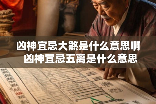 凶神宜忌大煞是什么意思啊  凶神宜忌五离是什么意思