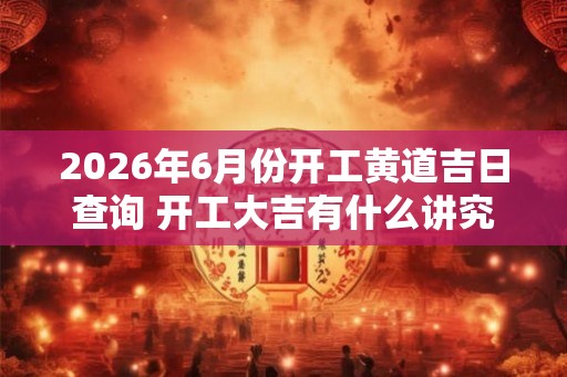 2026年6月份开工黄道吉日查询 开工大吉有什么讲究 2026年6月份开工黄道吉日查询 开工大吉有什么讲究