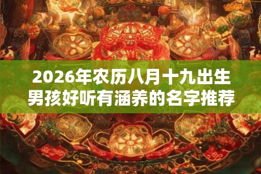 2026年农历八月十九出生男孩好听有涵养的名字推荐