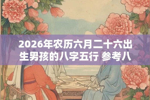 2026年农历六月二十六出生男孩的八字五行 参考八字起名