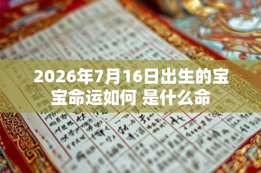 2026年7月16日出生的宝宝命运如何 是什么命
