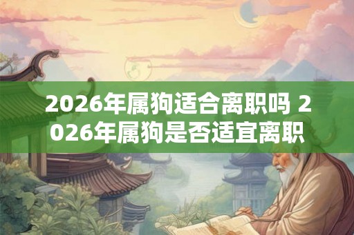 2026年属狗适合离职吗 2026年属狗是否适宜离职