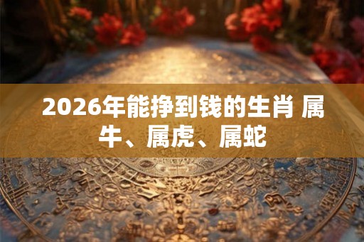 2026年能挣到钱的生肖 属牛、属虎、属蛇