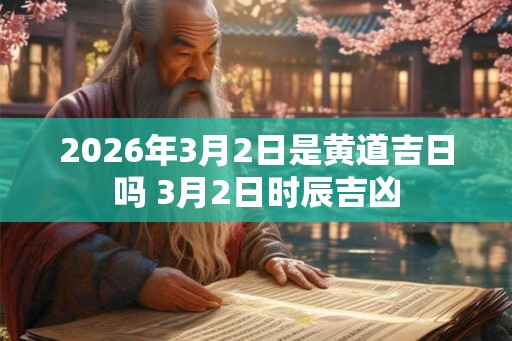 2026年3月2日是黄道吉日吗 3月2日时辰吉凶