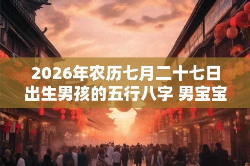 2026年农历七月二十七日出生男孩的五行八字 男宝宝阳光大气的名字