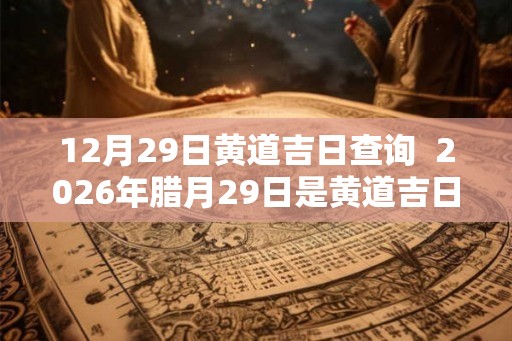 12月29日黄道吉日查询  2026年腊月29日是黄道吉日吗