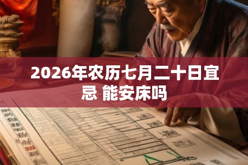 2026年农历七月二十日宜忌 能安床吗