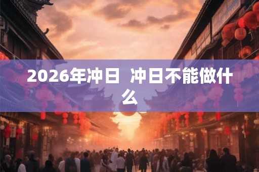 2026年冲日  冲日不能做什么