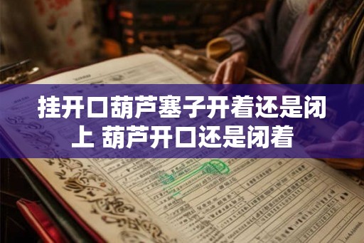 挂开口葫芦塞子开着还是闭上 葫芦开口还是闭着