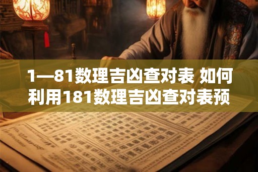 1—81数理吉凶查对表 如何利用181数理吉凶查对表预测吉凶
