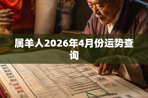 属羊人2026年4月份运势查询