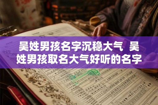 吴姓男孩名字沉稳大气  吴姓男孩取名大气好听的名字