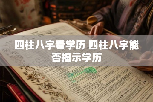 四柱八字看学历 四柱八字能否揭示学历