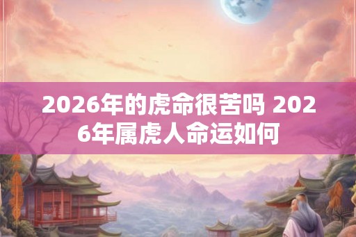 2026年的虎命很苦吗 2026年属虎人命运如何