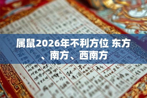 属鼠2026年不利方位 东方、南方、西南方