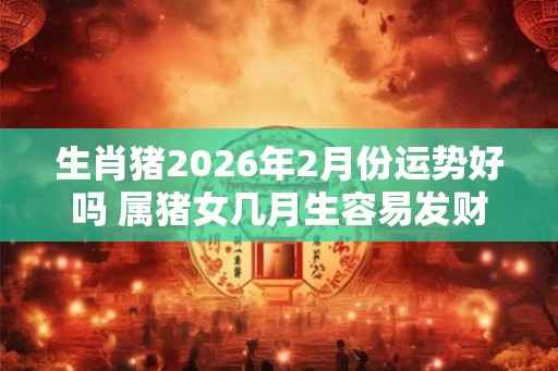 生肖猪2026年2月份运势好吗 属猪女几月生容易发财