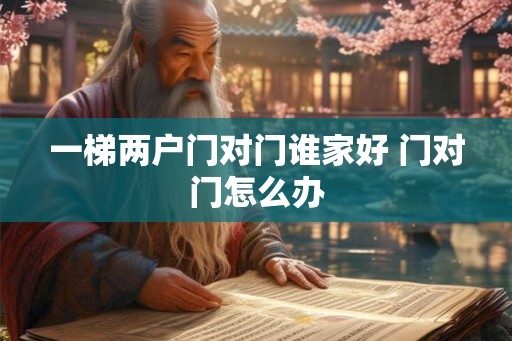 一梯两户门对门谁家好 门对门怎么办