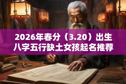 2026年春分（3.20）出生八字五行缺土女孩起名推荐