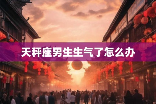 天秤座男生生气了怎么办