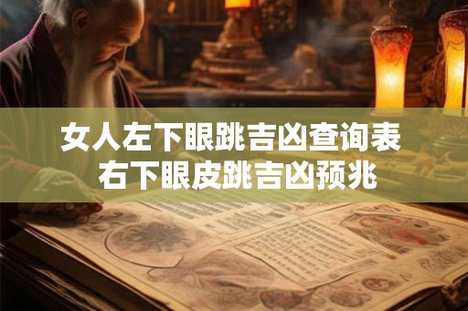 女人左下眼跳吉凶查询表 右下眼皮跳吉凶预兆 女人左下眼跳吉凶查询表 右下眼皮跳吉凶预兆