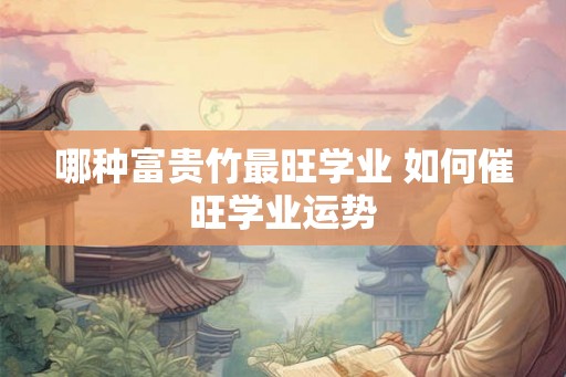 哪种富贵竹最旺学业 如何催旺学业运势