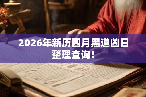 2026年新历四月黑道凶日整理查询！