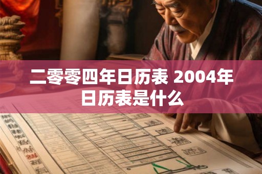 二零零四年日历表 2004年日历表是什么