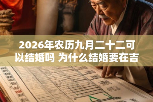 2026年农历九月二十二可以结婚吗 为什么结婚要在吉时 2026年农历九月二十二可以结婚吗 为什么结婚要在吉时