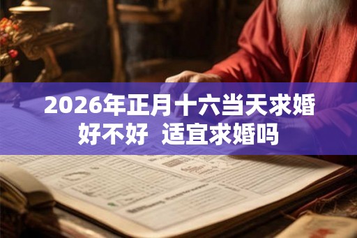 2026年正月十六当天求婚好不好  适宜求婚吗