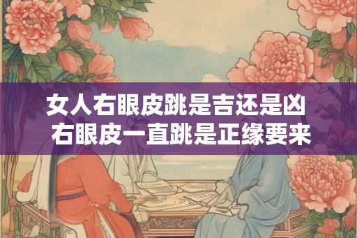 女人右眼皮跳是吉还是凶  右眼皮一直跳是正缘要来了吗