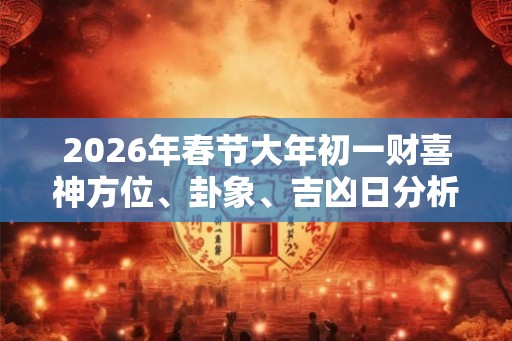 2026年春节大年初一财喜神方位、卦象、吉凶日分析 2026年春节大年初一财喜神方位、卦象、吉凶日分析