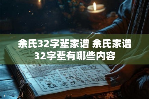 余氏32字辈家谱 余氏家谱32字辈有哪些内容
