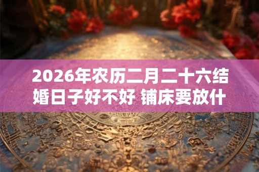 2026年农历二月二十六结婚日子好不好 铺床要放什么东西