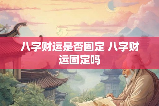 八字财运是否固定 八字财运固定吗