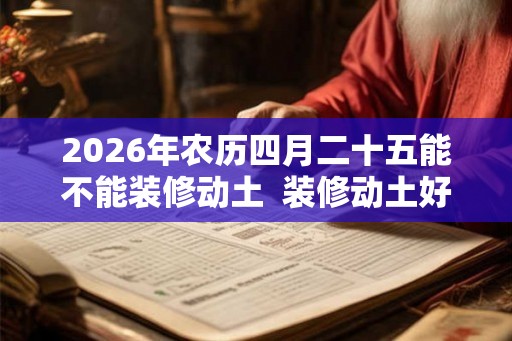 2026年农历四月二十五能不能装修动土  装修动土好吗