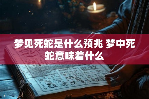 梦见死蛇是什么预兆 梦中死蛇意味着什么