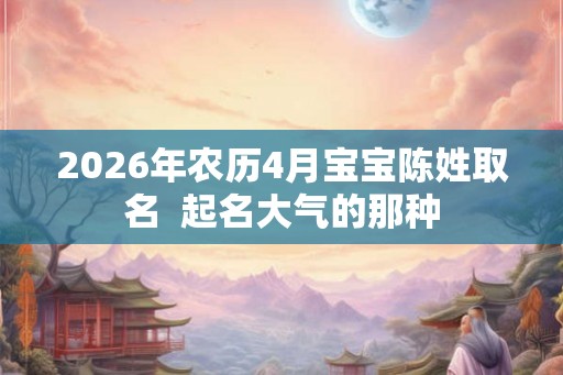 2026年农历4月宝宝陈姓取名  起名大气的那种
