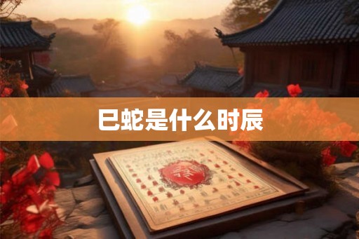巳蛇是什么时辰