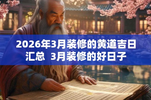 2026年3月装修的黄道吉日汇总 3月装修的好日子 2026年3月装修的黄道吉日汇总 3月装修的好日子