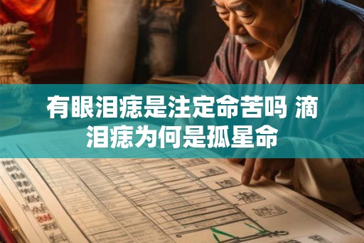 有眼泪痣是注定命苦吗 滴泪痣为何是孤星命