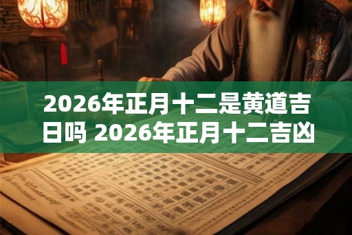 2026年正月十二是黄道吉日吗 2026年正月十二吉凶一览表