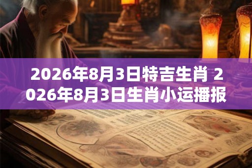 2026年8月3日特吉生肖 2026年8月3日生肖小运播报